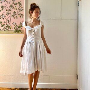 Vivienne Westwood Anglomania Monday Dress Fit and Flare Cotton White Size 42